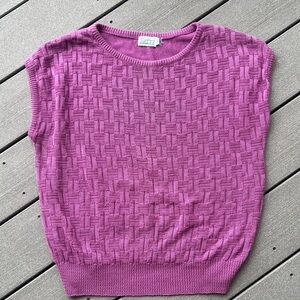 Vintage Sue Brett Purple Cable Knit Sweater 2X